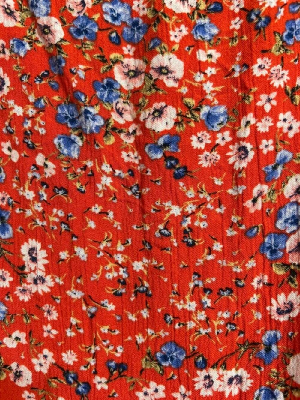 F&F Red Ditsy Floral Square Neck Blouse - Picture 4 of 5
